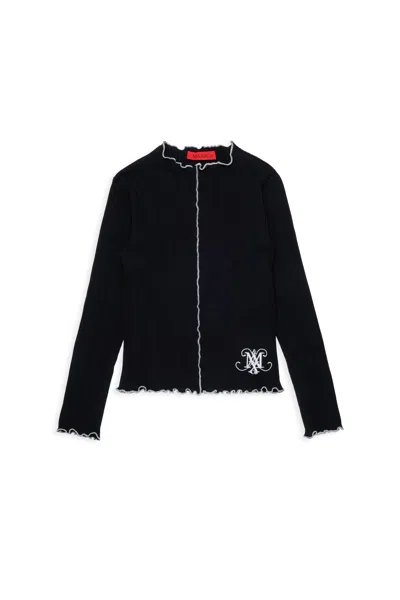 Max & Co Kids' Long-sleeve T-shirt With Logo In Black