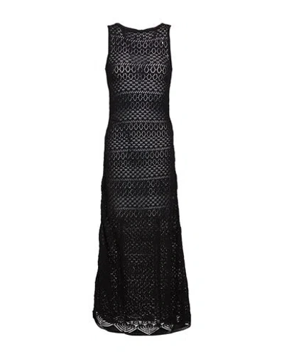 Max & Co . Mach Woman Maxi Dress Black Size L Cotton