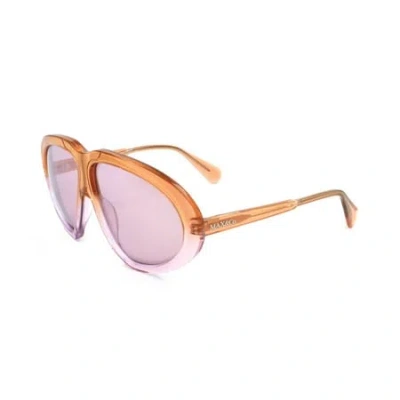 Max & Co .  Mo0001 Sunglasses In 70.6 - Orange/other / Bordeaux Mirror