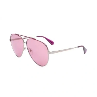 Max & Co .  Mo0007 Sunglasses In Shiny Light Ruthenium / Bordeaux Mirror