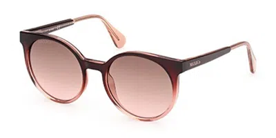 Max & Co .  Mo0012 Sunglasses In Dark Brown/other / Gradient Brown