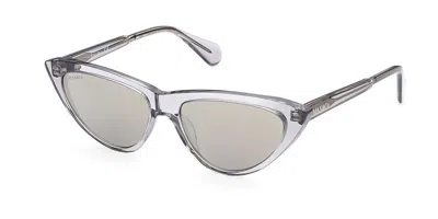 Max & Co .  Mo0024 Sunglasses In Grey/other / Smoke Mirror