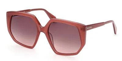 Max & Co .  Mo0032 Sunglasses In Shiny Red / Brown Gradient