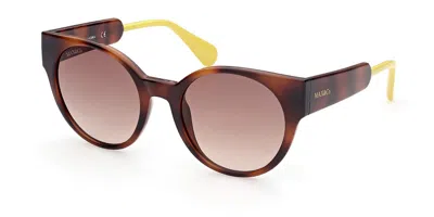 Max & Co .  Mo0035 Sunglasses In Dark Havana / Gradient Brown
