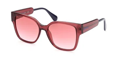 Max & Co .  Mo0036 Eyeglasses In Shiny Violet / Gradient Or Mirror Violet