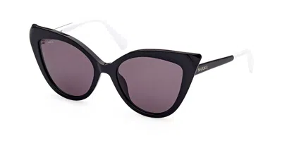 Max & Co .  Mo0038 Sunglasses In Shiny Black  / Smoke