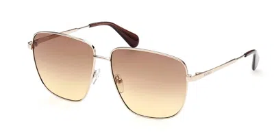 Max & Co .  Mo0041 Sunglasses In Gold / Gradient Brown