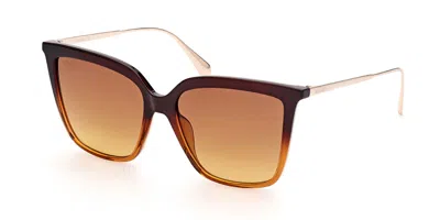 Max & Co .  Mo0043 Sunglasses In Dark Brown/other / Gradient Brown