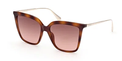 Max & Co .  Mo0043 Sunglasses In Dark Havana / Gradient Brown