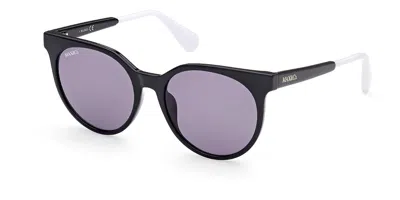 Max & Co .  Mo0044 Sunglasses In Shiny Black  / Smoke