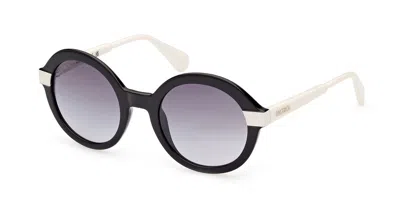 Max & Co .  Mo0052 Sunglasses In Black/white / Gradient Smoke