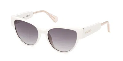 Max & Co .  Mo0053 Sunglasses In White / Gradient Smoke