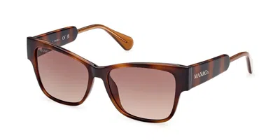 Max & Co .  Mo0054 Sunglasses In Dark Havana / Gradient Brown