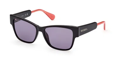 Max & Co .  Mo0054 Sunglasses In Shiny Black  / Smoke