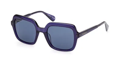 Max & Co .  Mo0055 Sunglasses In Shiny Blue / Blue