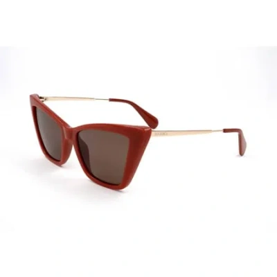 Max & Co .  Mo0057 Sunglasses In Shiny Red / Brown