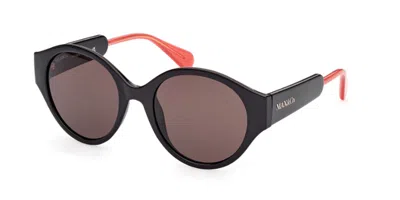 Max & Co .  Mo0058 Sunglasses In Shiny Black  / Smoke