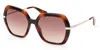 Max & Co Oversized Geometric-frame Sunglasses In Havana/other / Gradient Brown