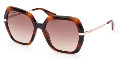 Max & Co .  Mo0063 Sunglasses In Havana/other / Gradient Brown