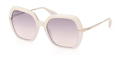 Max & Co .  Mo0063 Sunglasses In White/other / Gradient Brown