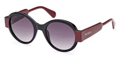 Max & Co .  Mo0067 Sunglasses In Shiny Black / Smoke