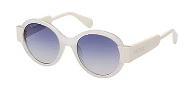 Max & Co .  Mo0067 Sunglasses In White/other  / Gradient Blue