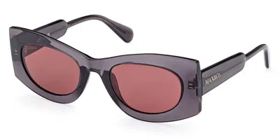 Max & Co .  Mo0068 Sunglasses In Grey/other  / Bordeaux