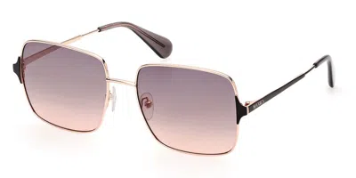 Max & Co .  Mo0072 Sunglasses In Gold/other / Gradient Smoke