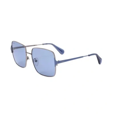 Max & Co .  Mo0072 Sunglasses In Shiny Light Ruthenium / Blue