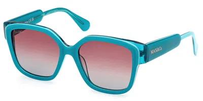 Max & Co .  Mo0075 Sunglasses In Dark Green/other / Gradient Green