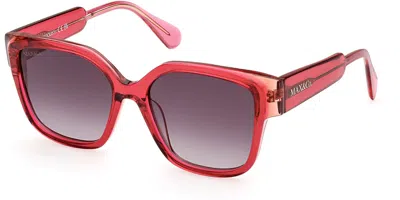 Max & Co .  Mo0075 Sunglasses In Shiny Pink / Gradient Smoke