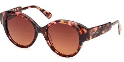 Max & Co .  Mo0076 Sunglasses In Coloured Havana / Gradient Brown