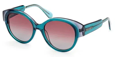 Max & Co .  Mo0076 Sunglasses In Dark Green/other / Gradient Green