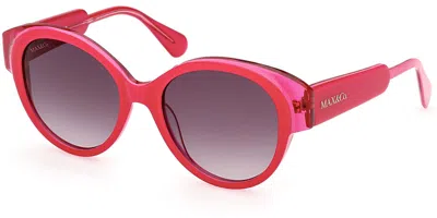 Max & Co .  Mo0076 Sunglasses In Shiny Pink /  Gradient Smoke