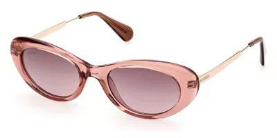 Max & Co .  Mo0077 Sunglasses In Shiny Pink / Gradient Brown