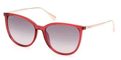 Max & Co .  Mo0078 Sunglasses In Shiny Fuxia / Gradient Smoke