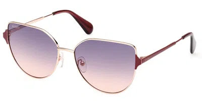 Max & Co .  Mo0082 Sunglasses In Gold/other / Gradient Blue