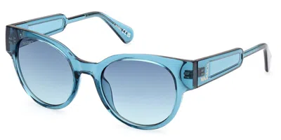 Max & Co .  Mo0085 Sunglasses In Shiny Dark Green / Gradient Blue