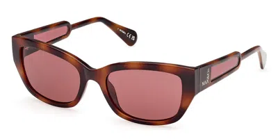 Max & Co .  Mo0086 Sunglasses In Dark Havana / Bordeaux