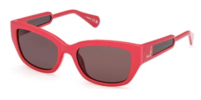 Max & Co .  Mo0086 Sunglasses In Shiny Red / Smoke