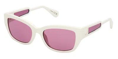 Max & Co .  Mo0086 Sunglasses In White  / Violet
