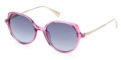 Max & Co .  Mo0088 Sunglasses In Shiny Pink / Gradient Blue