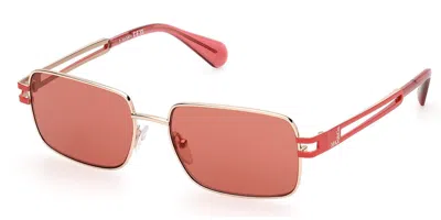 Max & Co .  Mo0090 Sunglasses In Shiny Rose Gold / Bordeaux