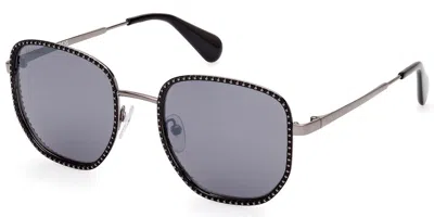 Max & Co .  Mo0091 Sunglasses In Shiny Black  / Smoke