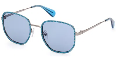 Max & Co .  Mo0091 Sunglasses In Shiny Light Blue  / Blue