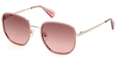 Max & Co .  Mo0091 Sunglasses In Shiny Pink  / Gradient Brown