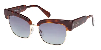 Max & Co .  Mo0092 Sunglasses In Dark Havana / Gradient Blue