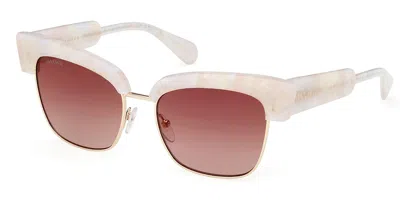 Max & Co .  Mo0092 Sunglasses In White/other  / Brown Mirror