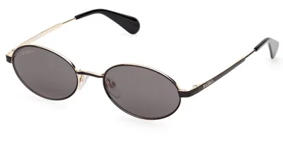 Max & Co .  Mo0093 Sunglasses In Shiny Black  / Smoke
