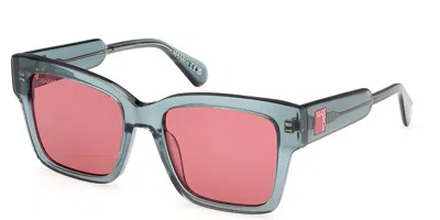 Max & Co .  Mo0094 Sunglasses In Shiny Light Green / Bordeaux